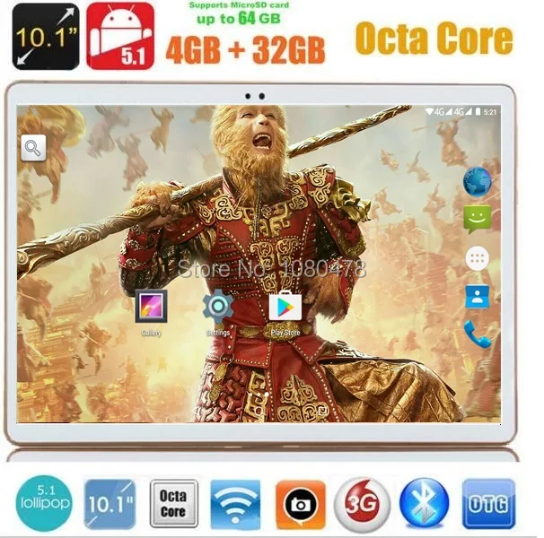  2017 Newest DHL Free 10 inch Tablet PC 4G LTE Octa Core 4GB RAM 32GB ROM Android 5.1 IPS GPS 5.0MP WCDMA 3G Tablet 10.1" +Gifts 