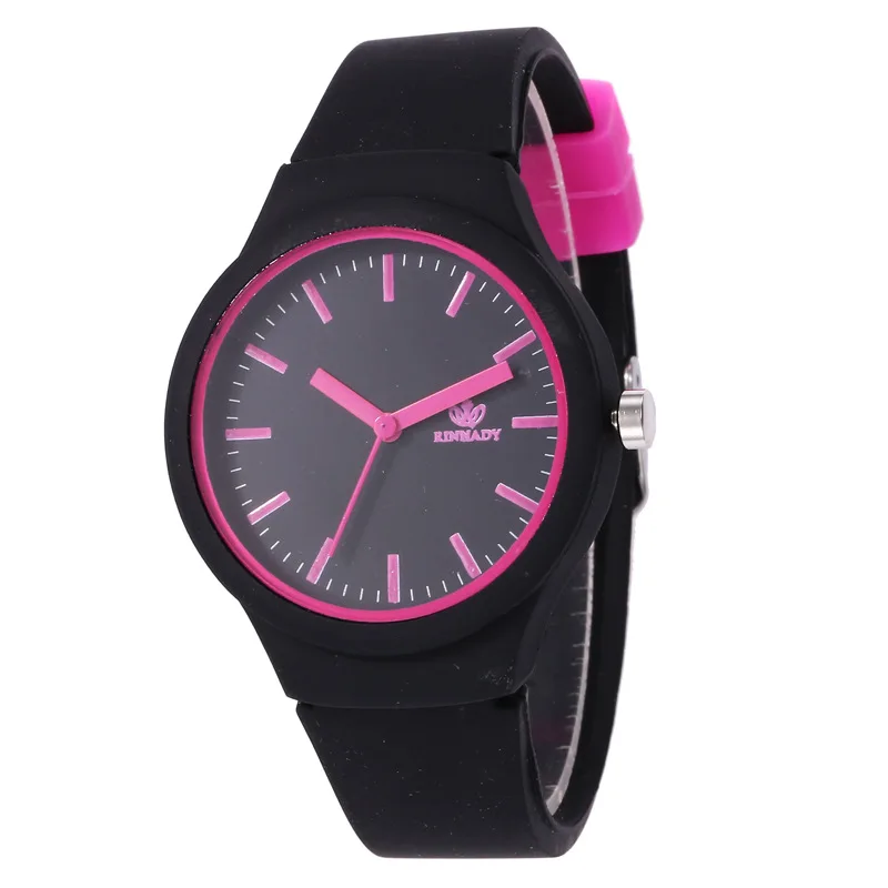 

Hot style silicone watch Korean version of the fashion boys and girls watch children with silicone band watch splicing color