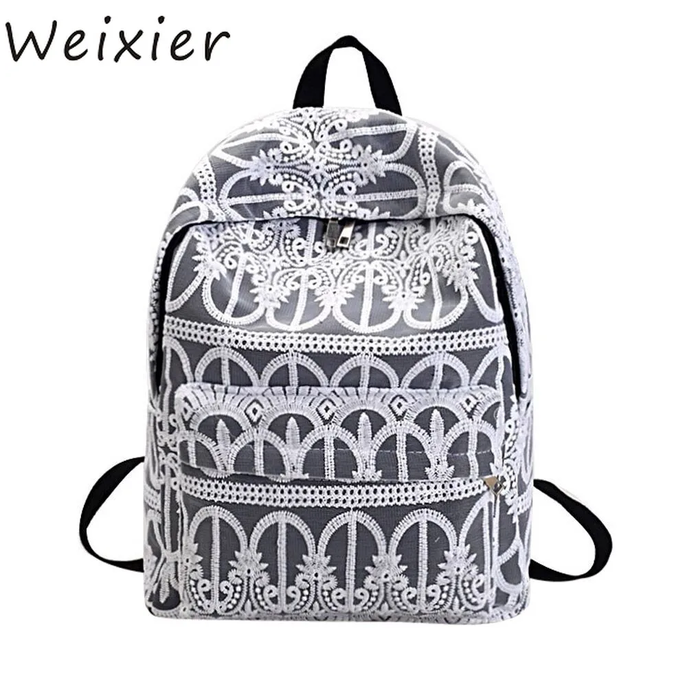 

WEIXIER Lace Women Backpacks For Teenage Girls School Backpack Travel Leisure Laptop Backpack Female Backpacks Mochilas LL-36