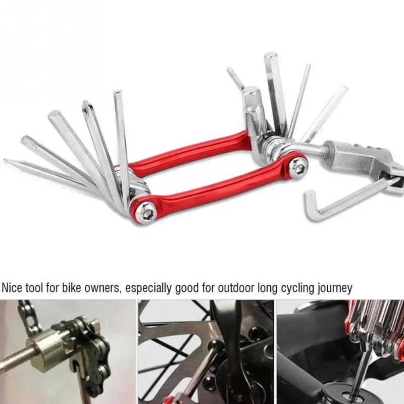 buy 11 In 1 Folding Bicycle Repair Kits Tool Multitool Bicycle Wrench Screwdriver Chain Cutter Cycling Tools Set Accessories