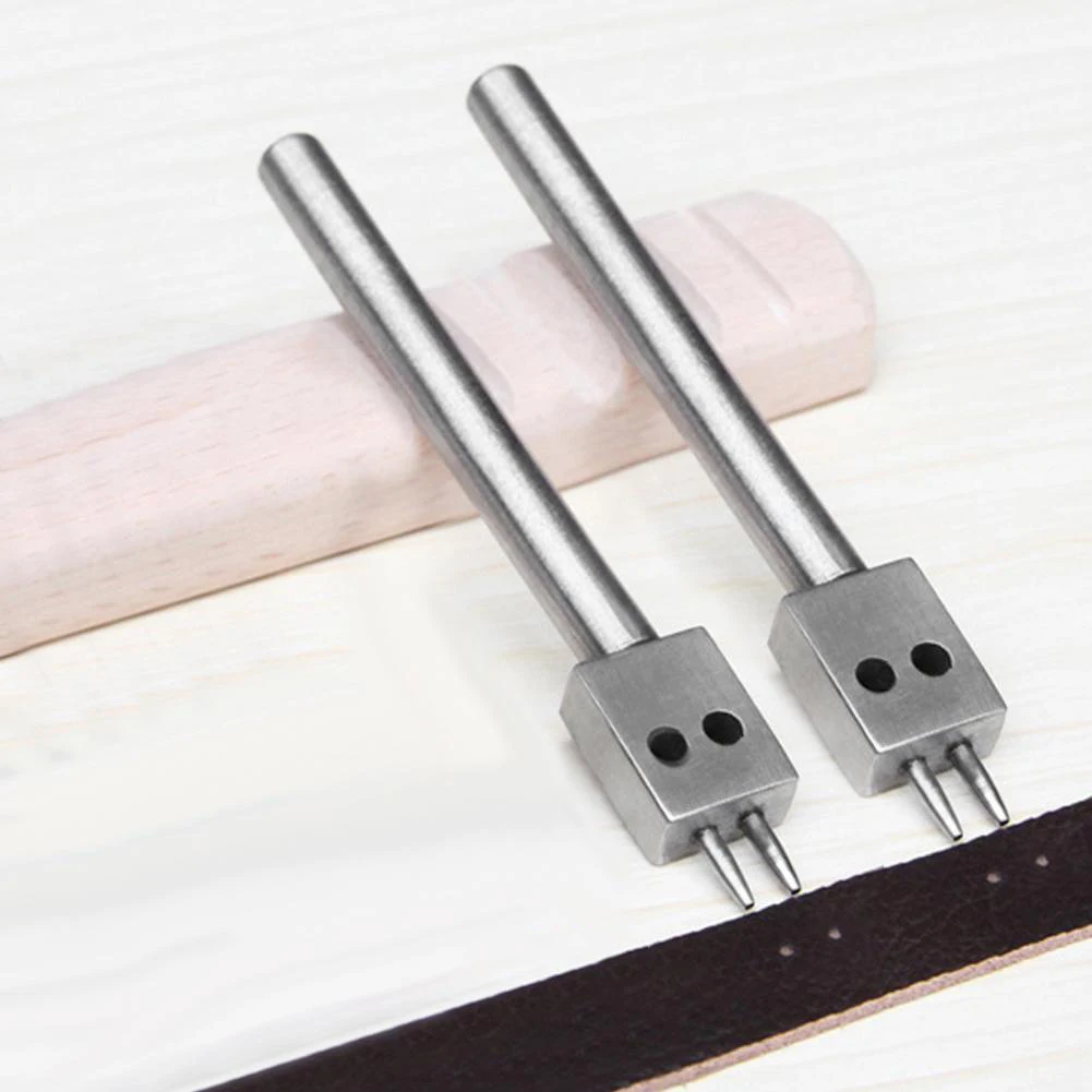 1pc Leather Punch Tool 4mm 2/4/6 Prong Leather Craft Tools Round Row Hole Punch Leather Craft Cutter Hole Spacing Hand Tool