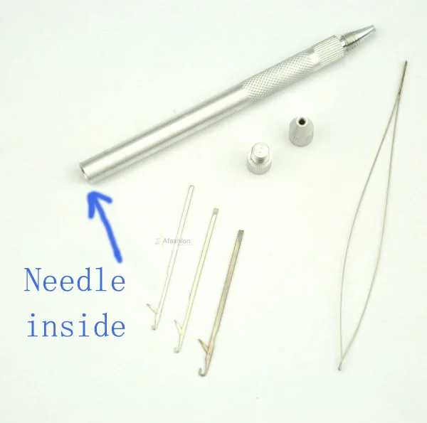 1set Aluminum Hair crochet needles Kit 3 hook + 1 loop Indian brazilian