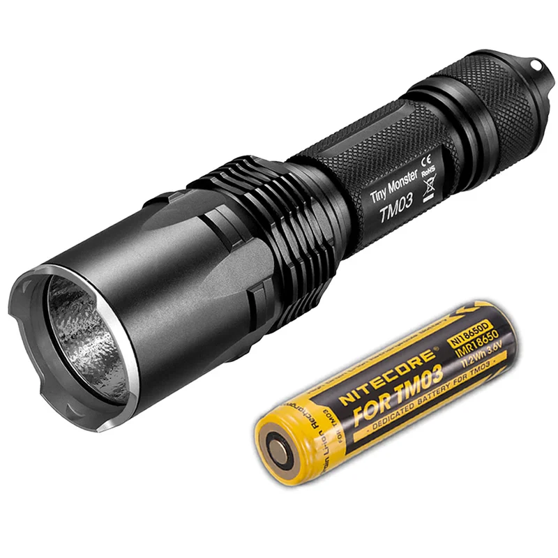 

2019 NITECORE TM03 2800 Lumens 4xCREE XHP70 LED Tactical Flashlight + Rechargeable Battery Camping Hunting Fishing Climbing Lamp