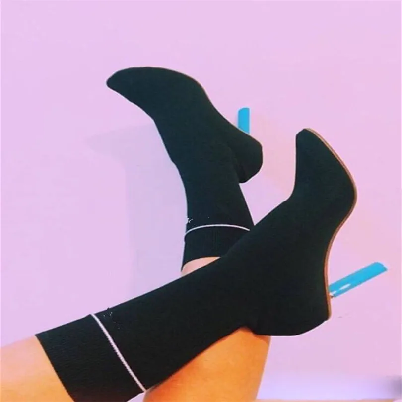 platform elastic sock boots