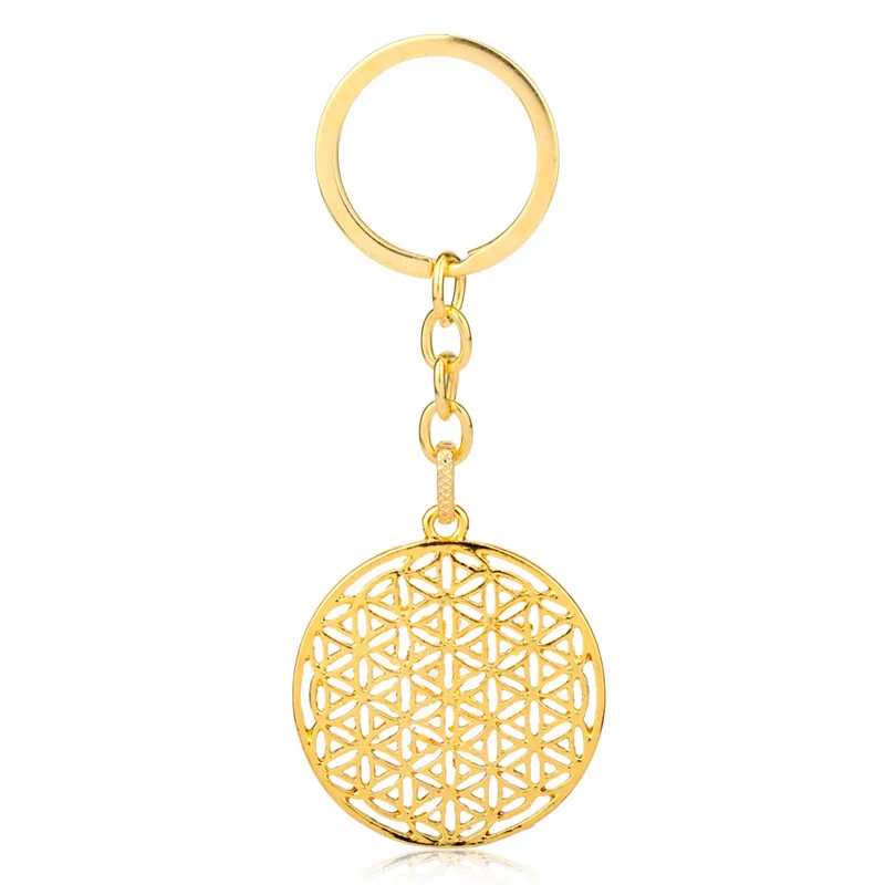 MQCHUN Supernatural Flower of Life Pendant Keyring Geometry Mandala Myth Love Knot Keychain Egyptian Simple Key Chain -50