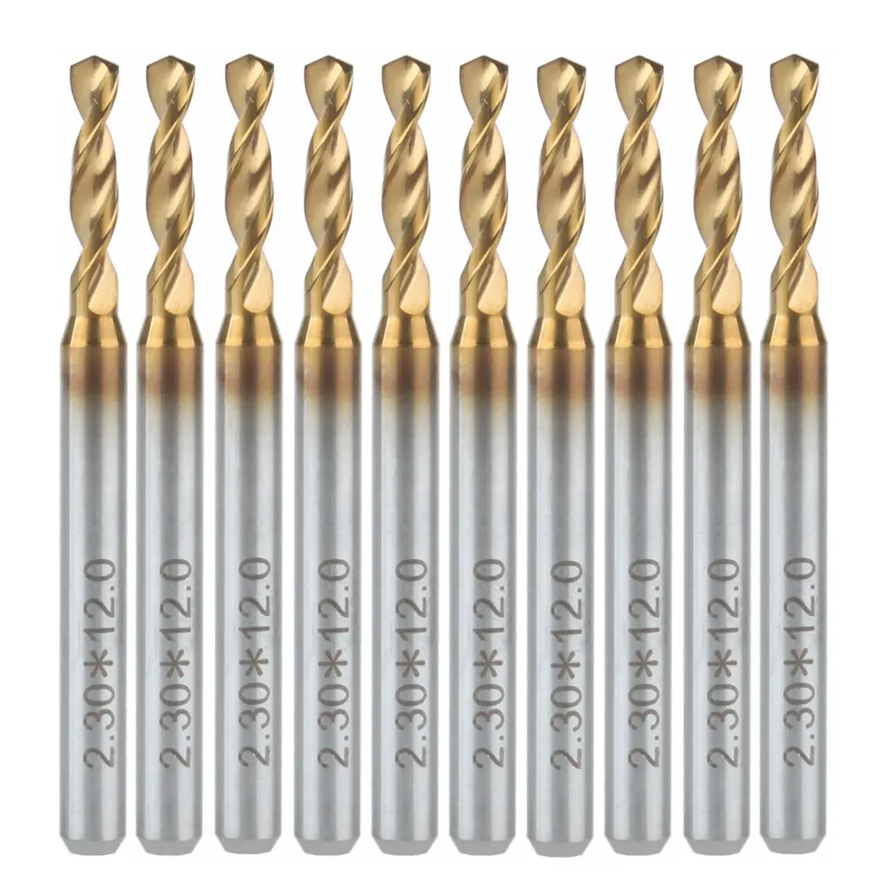 

10x Titanium Nitride Coated Carbide PCB CNC Drill Bits Router 2.3mm