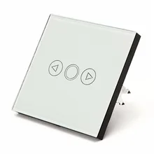 Low Price EU Standard Remote Control Switch Crystal Glass Touch Panel Dimmer Ring Remote LED Wall Light Switch White