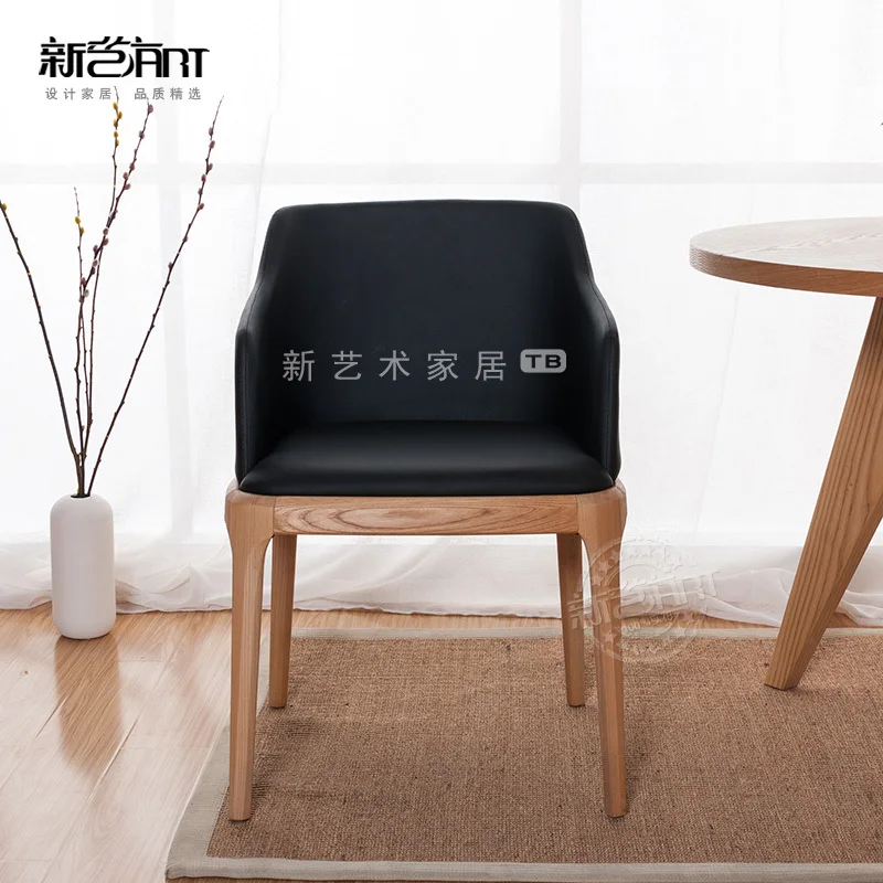 Ge Ruixi Wood Chairs Upholstered Nordic Fashion Leather Cafe Ge Ruixi Wood Chairs Upholstered Nordic Fashion Leather Cafe Chair Ikea New Poliform