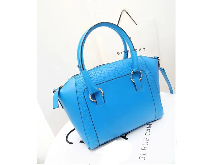 

Crocodile pattern retro trend handbag Women Shoulder Bag Faux Leather Satchel Cross Body Tote Handbag Blue