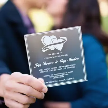 

50 pcs Personalised Acrylic Luxury Unique Day Invitations, Wedding Invitations
