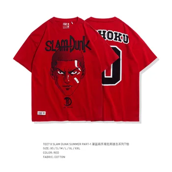 

Tee7 Men's Anime oversize Short sleeve t shirt slamdunk Japanese Style Cotton Red Clothes Fashion Tee