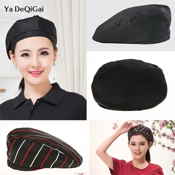 

High quality Food Service chef Hat hotel restaurant uniform Hat cooker uniform coat chef working wear cap accessories stripe hat