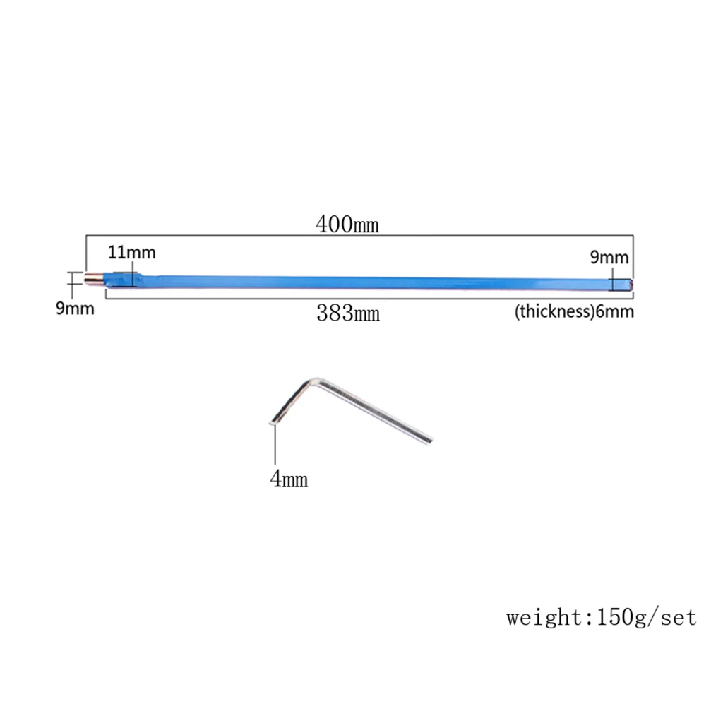 Two Way Two Action Adjustable Guitar Truss Rod 400mm with Hex Wrench for Acoustic/Electric Guitar Parts