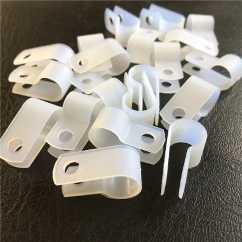 100PCS 3.3/5.2mm U-Type Nylon Cable Clamp1/8& 3/16" Clear White U-Type Cable Clamp Cable Clips Free Shipping