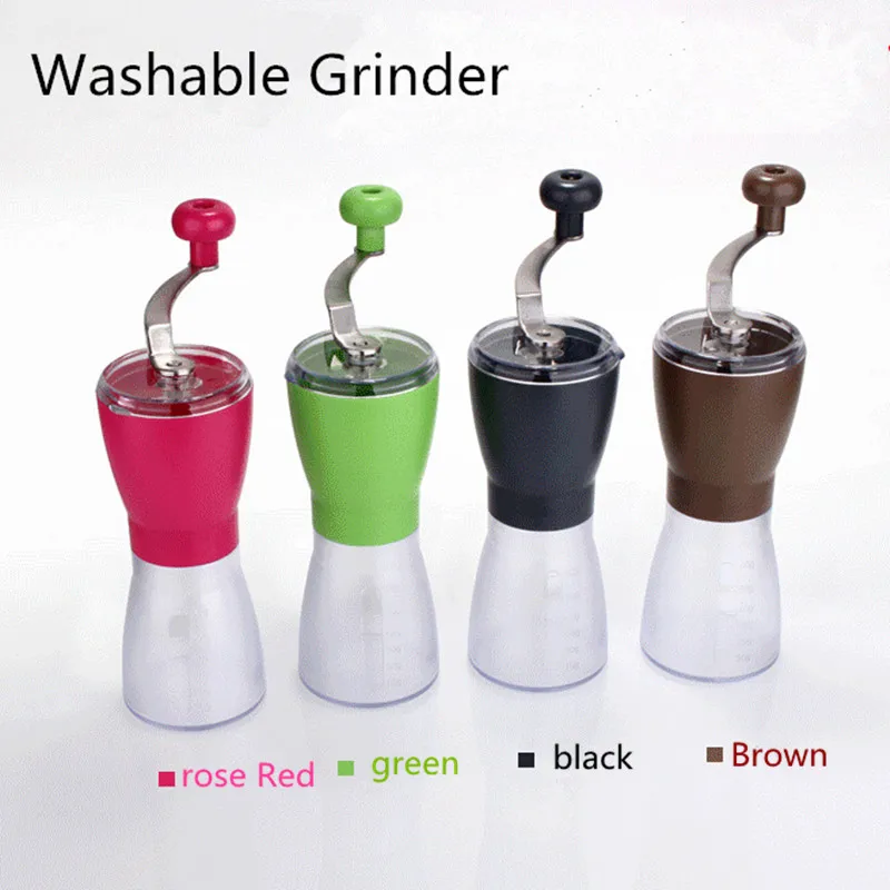 Polychromatic portable Manually coffee bean grinder / hand-cranked food grinders disintegrator kitchen tools ceramic core