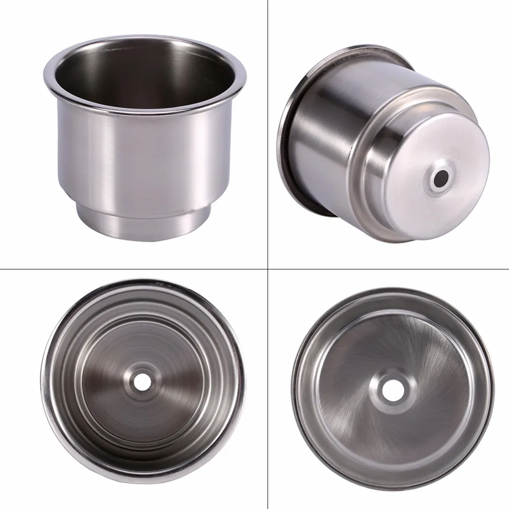 2Pcs Stainless Steel Cup Drink Bottle Holder Silver Cup Holders for Marine Boat RV Camper