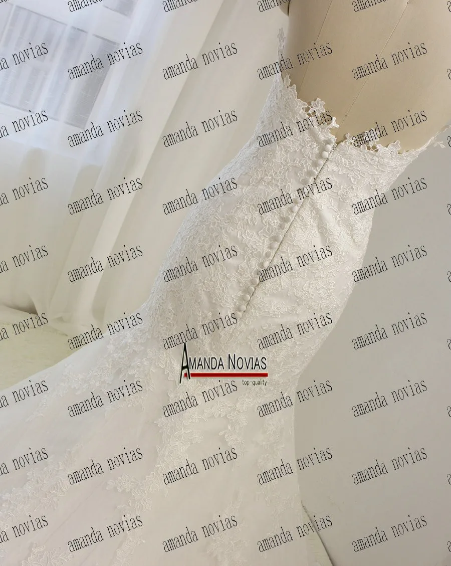 Элегантные из тюля в горошек Кружево Свадебные платья Русалочки ns1308 Реальные образцы