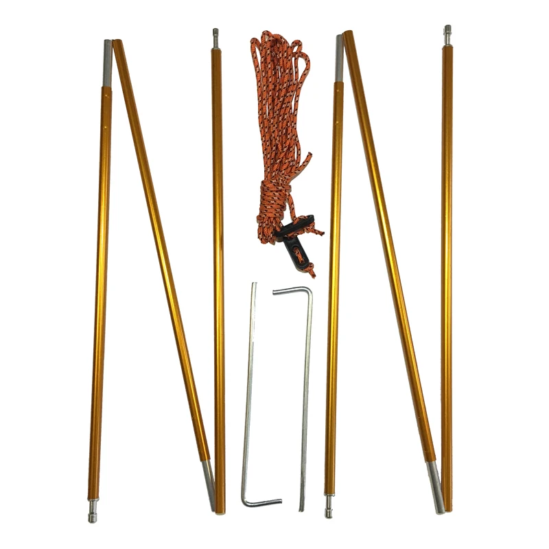 

2pcs/pair Aluminium Tent Pole Accessories Canopy Tent Poles Foyer Strut Rod For Camping Tents 1M Gold