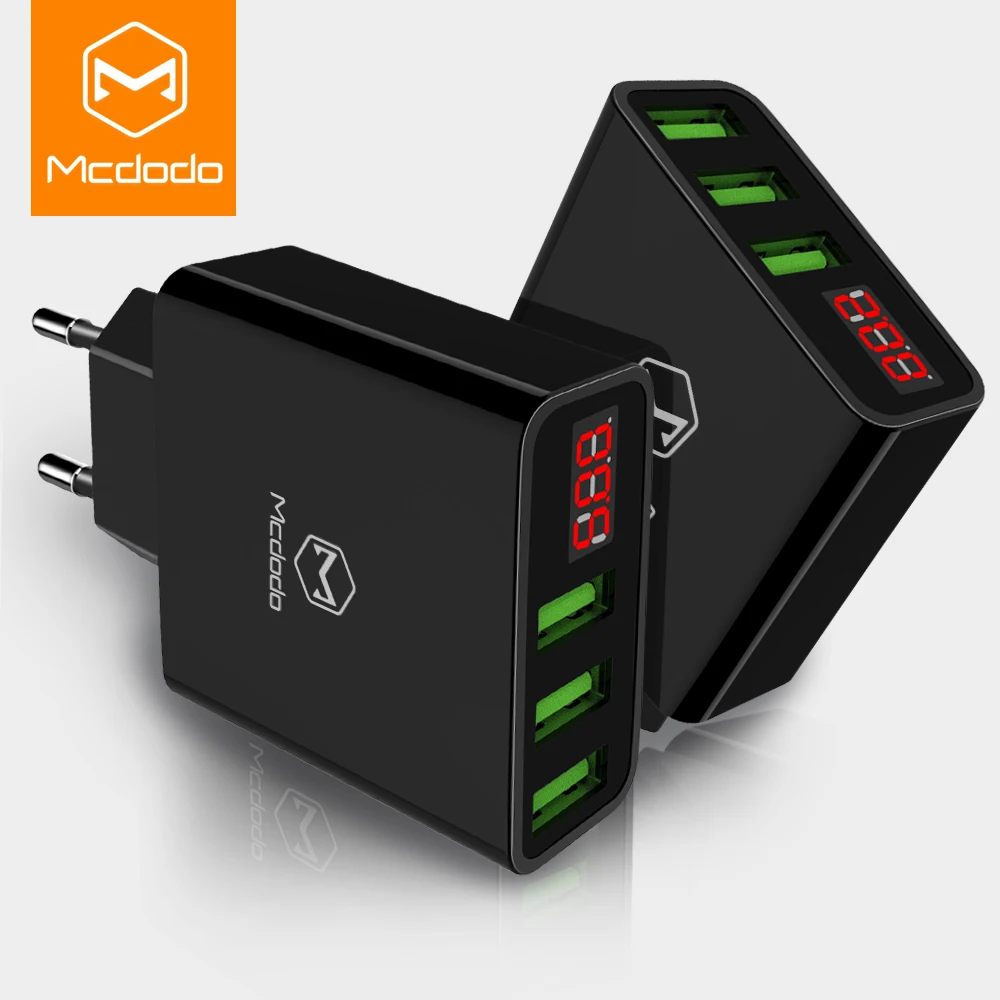 MCDODO EU Fast Charger for iPhone X 8 Plus 7 Plus 6 For xiaomi Samsung huawei 5V/3A LED Display 3 usb charging power adapter