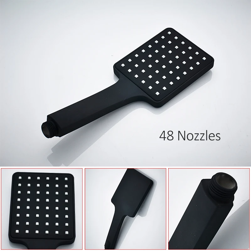 quyanre wanfan frap gappo black shower faucets set rainfall shower head swivel tub spout 3-way digital shower mixer tap bath shower5