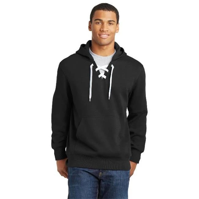 Sport-Tek ST271 Lace Up Pullover Hooded Sweatshirt Black - Extra Small