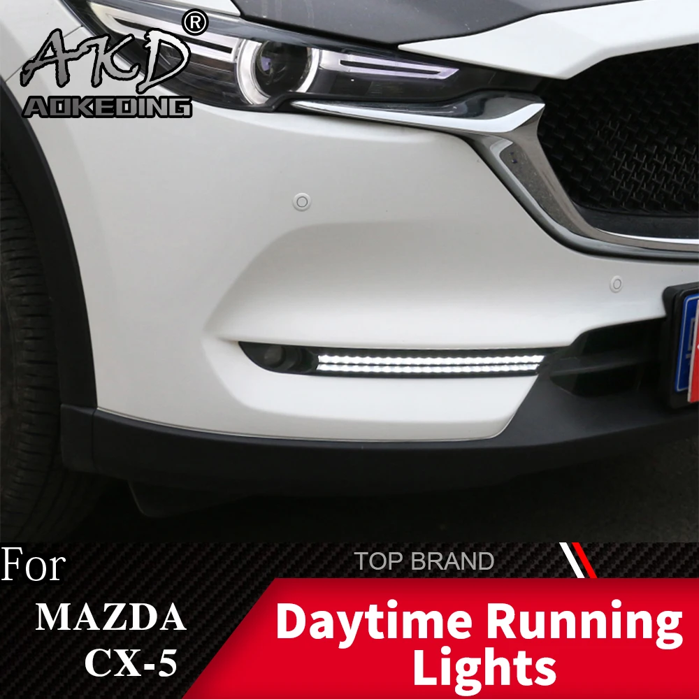 

2PCS LED Daytime Running Light For Mazda CX-5 CX5 2017 2018 2019 Flowing Turn Signal Function 12V Car DRL Fog Lamp Decoration