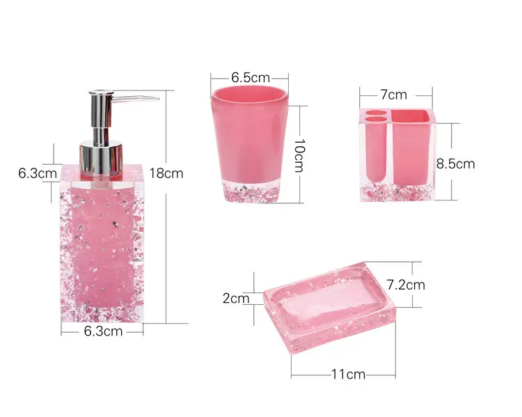 5pcs Bathroom Accessories Set Crystal Ice Flower Transparent Acrylic Soap Dish Dispenser Toothbrush Holder Tumbler Wash Kit 5pcs Bathroom Accessories Set Crystal Ice Flower Transparent Acrylic Soap Dish Dispenser Toothbrush Holder Tumbler Wash Kit