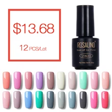 (12PCS/Lot) ROSALIND Pure 58 Colors 7ML Nail Art Nail Gel Polish UV LED Gel Nail Polish Soak Off Nail Glue Gel Lacquer Set