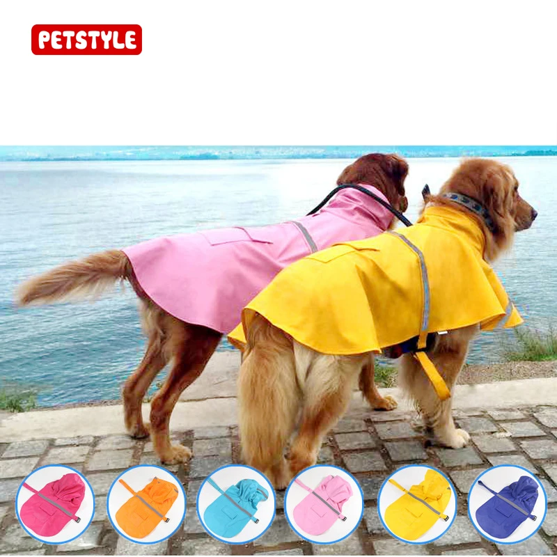 New Pet Dog Rain Coat Waterproof Clothes Labrador Golden Hair Large And