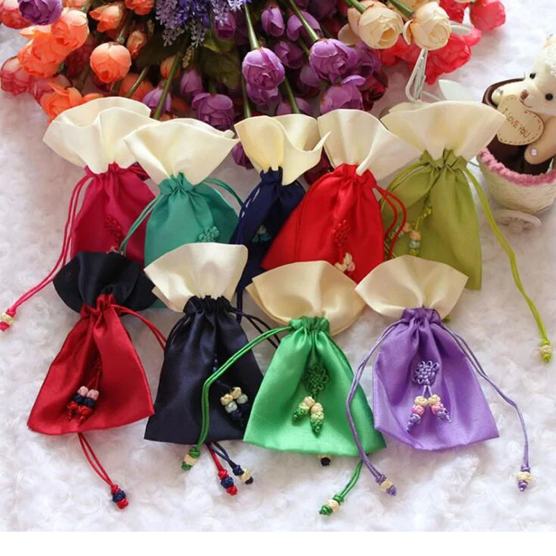 100pcs Korean Sachet Bag Wedding Gift Bags Drawstring Candy Gift Bag