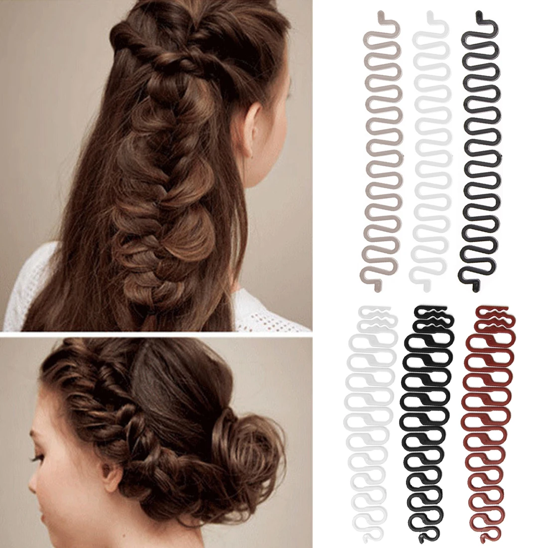 Large/Small Twist Styling Bun Maker Weave Roller Band Hair Braiding Tool Fish Bone Braider Roller Hair Styling Hairdressing Accs