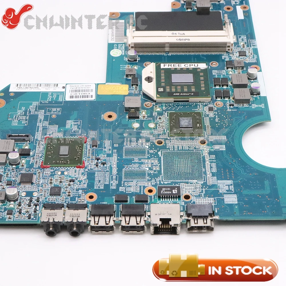 NOKOTION 597674-001 اللوحة الرئيسية ل HP CQ62 G62 اللوحة المحمول المقبس S1 DDR3 شحن وحدة المعالجة المركزية