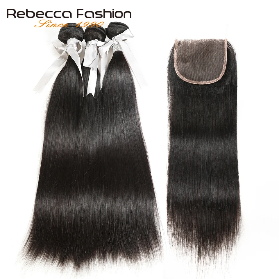 Rebecca brazilhair Straight Hair 3 Bundles With Closure Non Remy Human Hair Weave Bundles With 4x4 Lace Closure Free Shipping Rebecca brazilhair Straight Hair 3 Bundles With Closure Non Remy Human Hair Weave Bundles With 4x4 Lace Closure Free Shipping