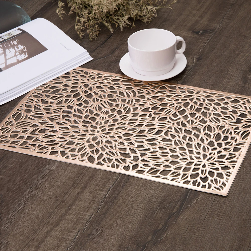 مستطيلة الجوف PVC طاولة طعام الحرارة بساط عازل أدوات المائدة تحديد الموقع مستطيلة الجوف PVC طاولة طعام الحرارة بساط عازل أدوات المائدة تحديد الموقع