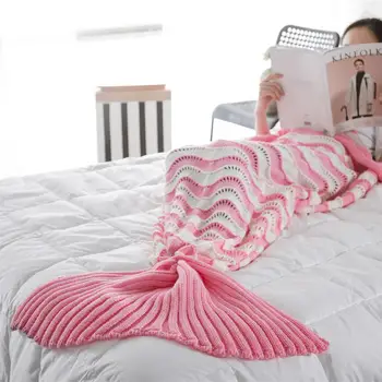 

Mermaid Plaid Quilt Mermaid Tail Blanket fleece throw plush plaid sofa Bed fluffy bedspread cover bed knit Mermaid Blanket