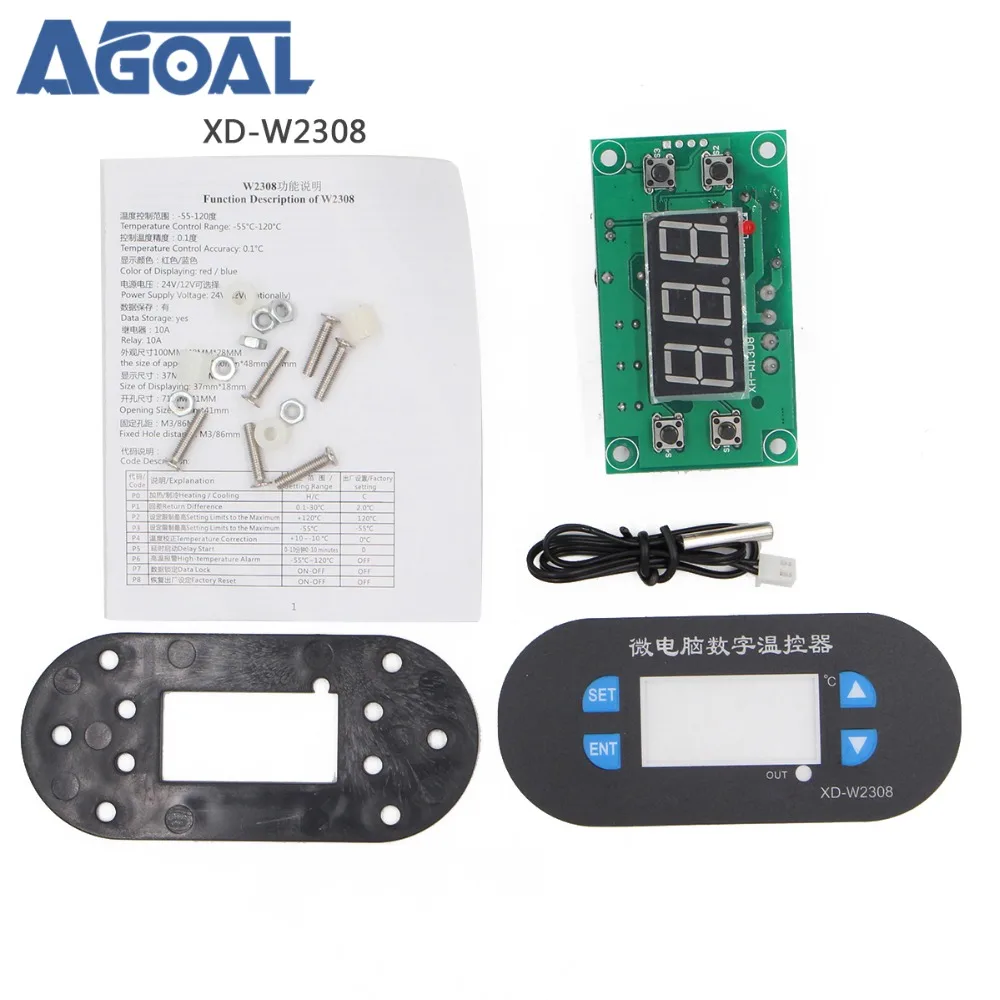 

BIG DISCOUNT !! DC12V W2308 Digital Thermostat Temperature Controller Adjustable Sensor Meter Blue LED