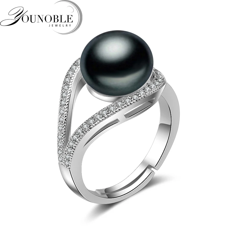 www.semadata.org : Buy Real Wedding Black Freshwater Pearl Rings for Women,White Cheap Bohemian ...