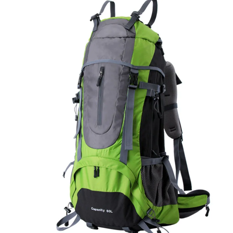 

60L Professional Waterproof Rucksack External Frame Climbing Camping Hiking Backpack Mountaineering Bag waterproof bag cover P0