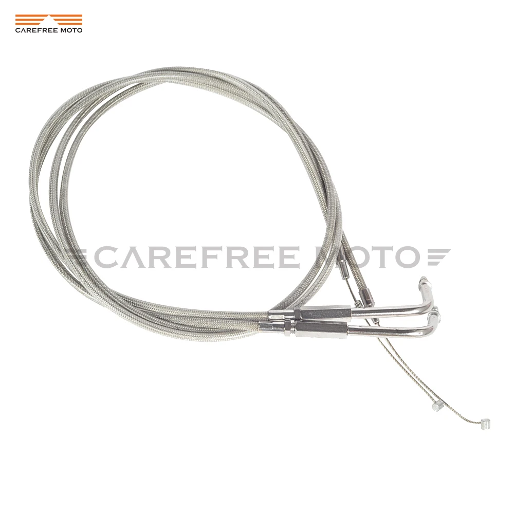 

130cm Motorcycle Braided Throttle Cable Wires Moto Speed Line Case for Harley Road King Dyna FLHR FLT 1996-2007