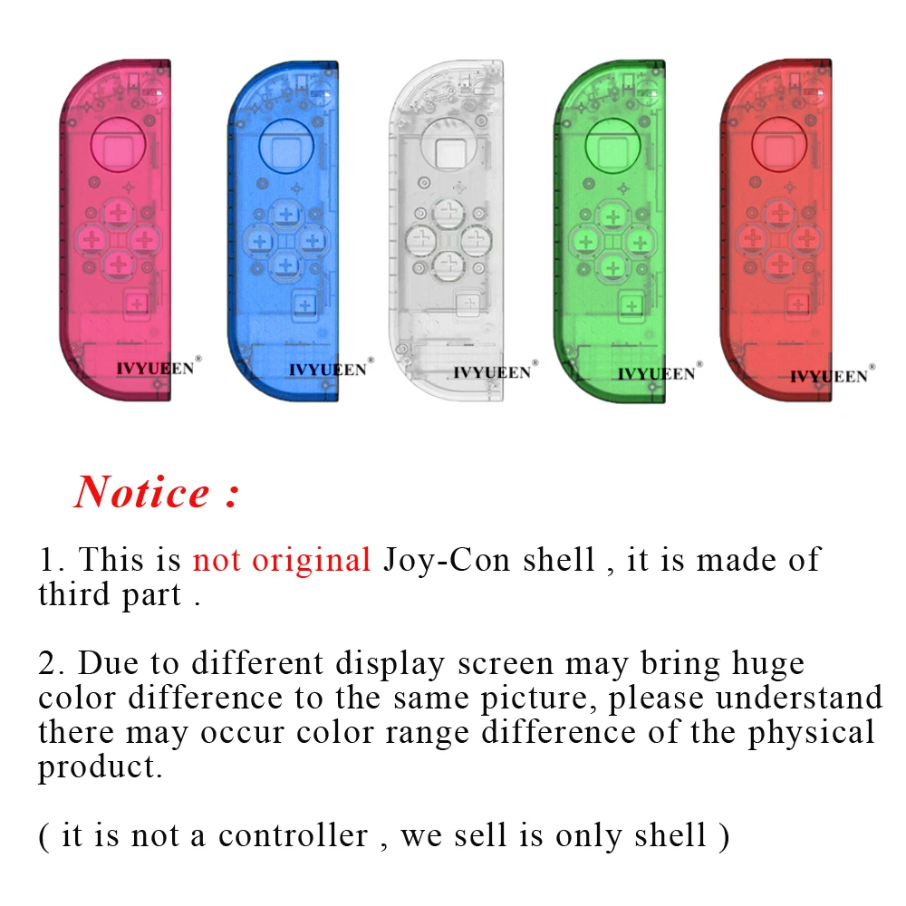 IVYUEEN для Joy con прозрачный корпус Nintendo Switch NS JoyCon контроллер DIY запасной правый левый