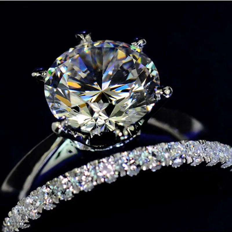 

choucong Noble Stone 5A Zircon stone 925 Sterling Silver engagement Wedding Band Ring Set For women US Size 4-9 Gift