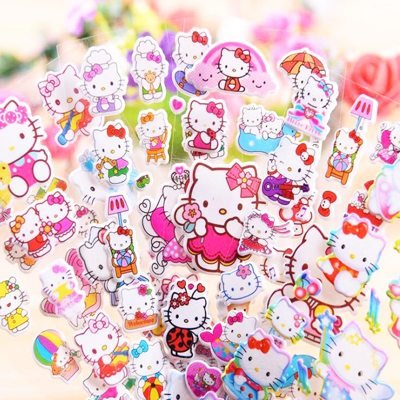 

3 pcs Creative pvc classic Cartoon character stereoscopic children's stickers Stationery Plastic Sticker