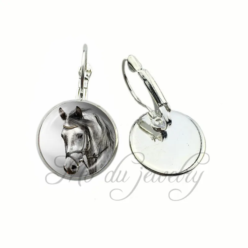 Unicorn Glass Dome Earring Animal Handmade Vintage Clip Earring Women Men Jewelry Dress Accessories