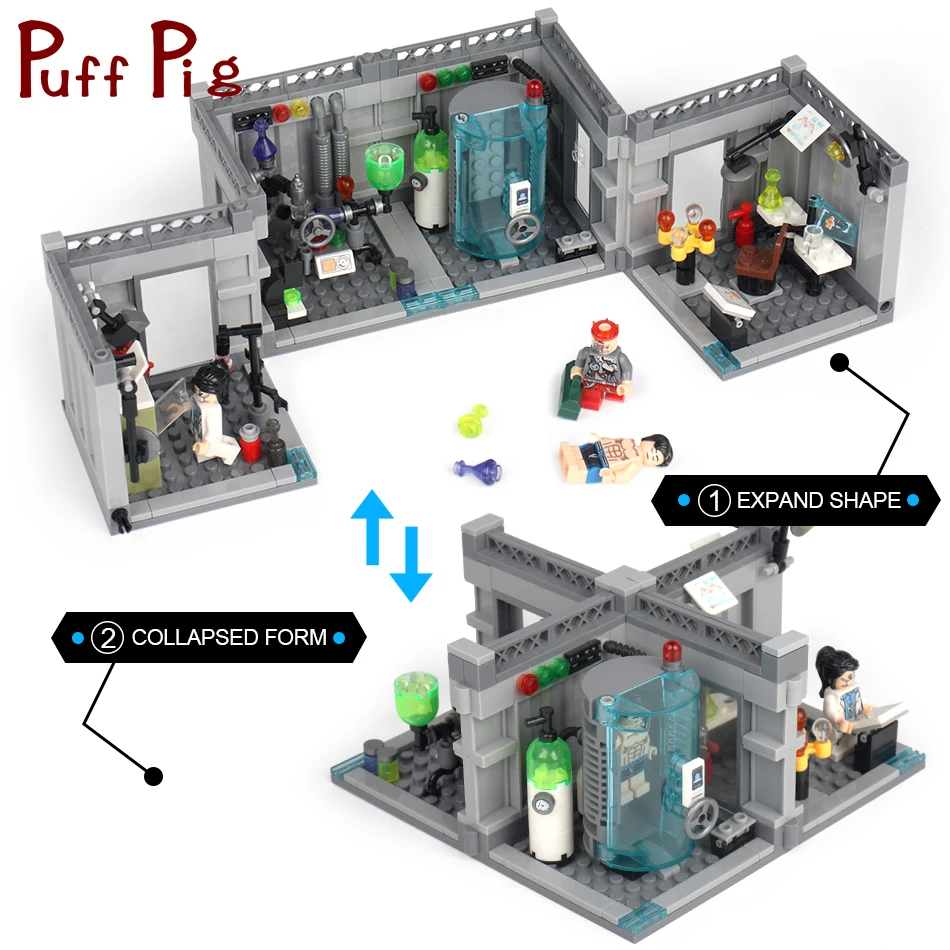 

367PCS Biochemical Lab Model DIY Building Blocks Bricks Blocos De Montar legorreta City Police Figures Toys For kids Friends