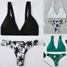Привлекательный женский купальный костюм, Пляжное бикини с принтом, превосходный купальник, купальный костюм, пляжный купальник, популярный женский сексуальный раздельный купальник