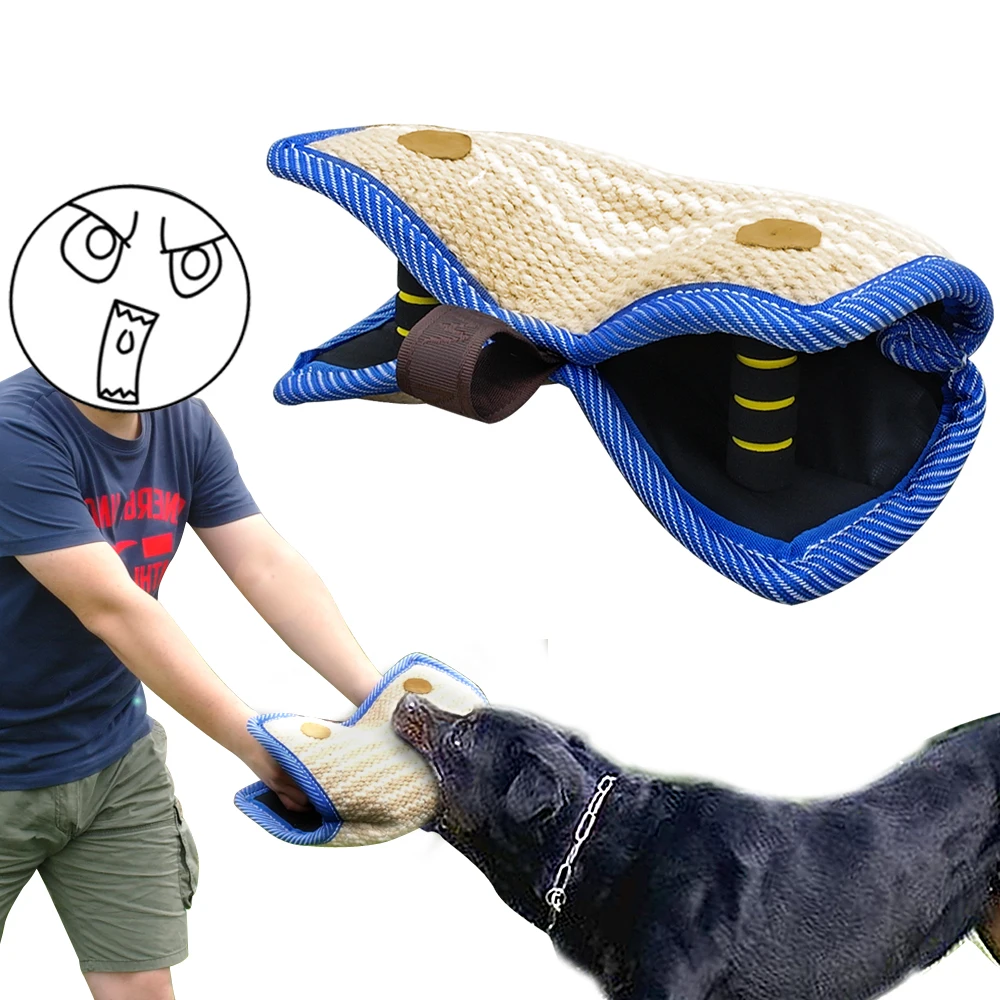 

2 Handles Dogs Bite Sleeve Jute Arm Protection Sleeve for Large Dog Training Chewing Tug Toy For Police K9 Schutzhund