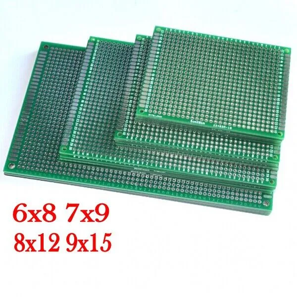 4pcs 6x8 7x9 8x12 9x15 cm 6*8 7*9 8*12 9*15cm double Side Copper prototype pcb Universal Board for Arduino Free Shipping