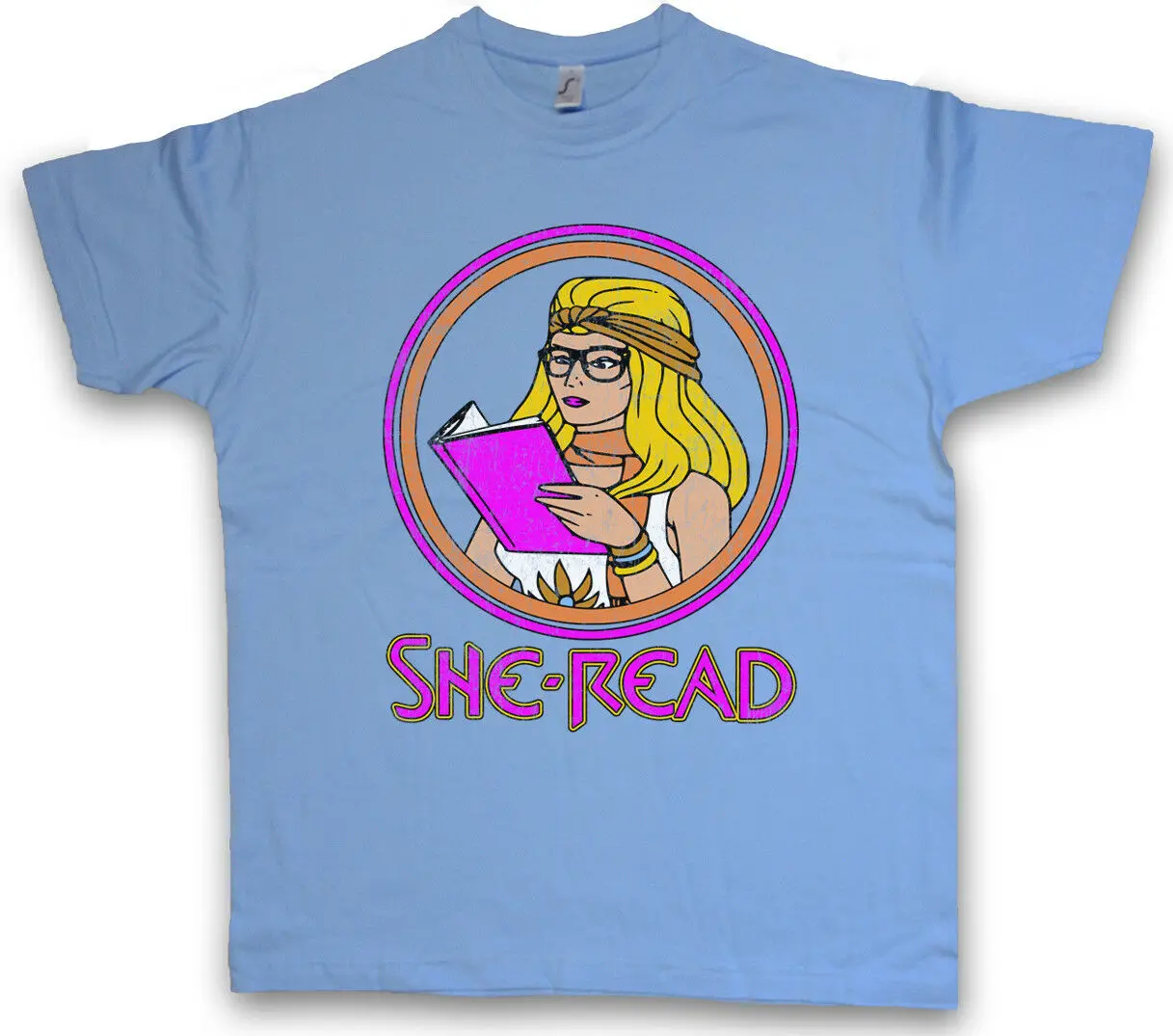

SHE READ T-SHIRT Masters of the Ra Princess Fun He Sister Man Motu Universe