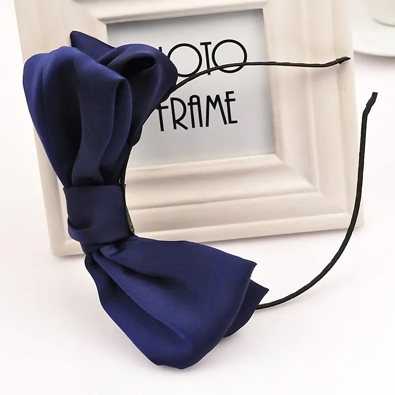 

fashion hair accessories for women solid big bow hairbands sweet cute style girl's headwear