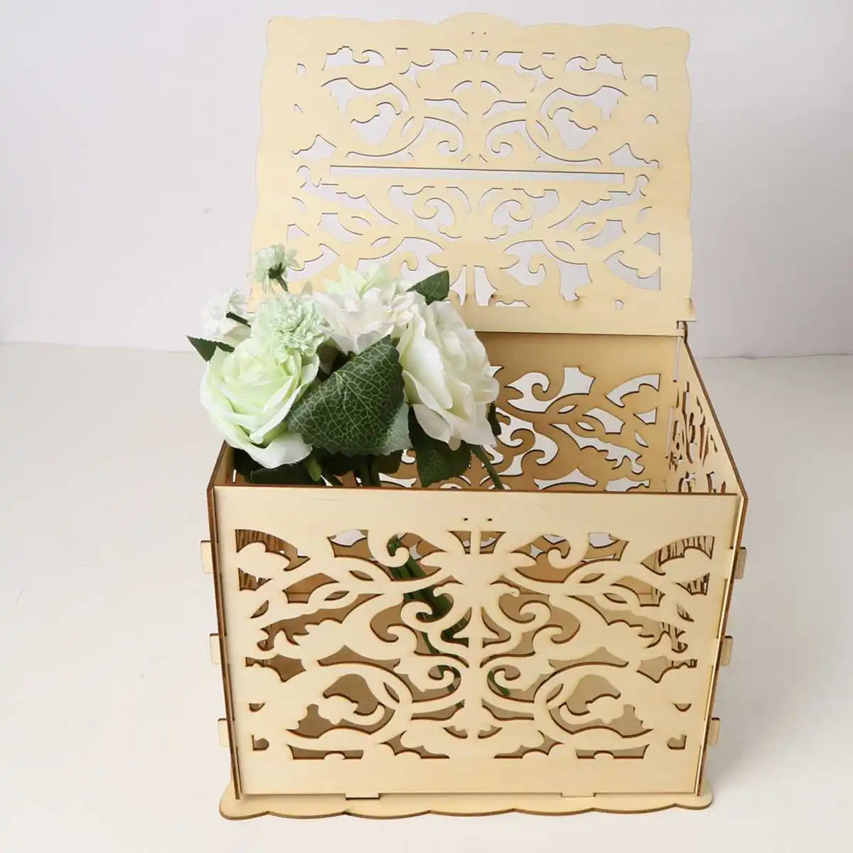 30x24x22,5 см DIY свадебная открытка коробка деревянная коробка для денег с замком великолепное свадебное украшение поставки для дня рождения
